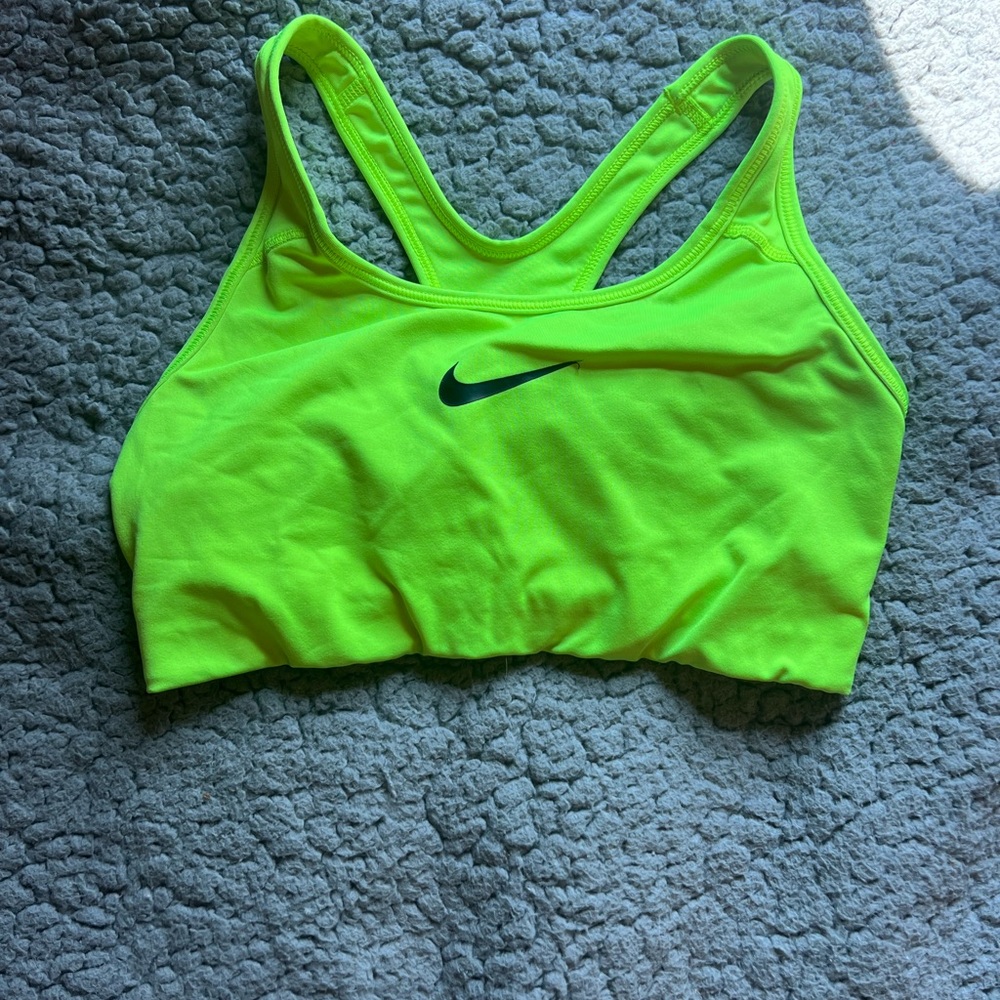 Neon yellow sports bra